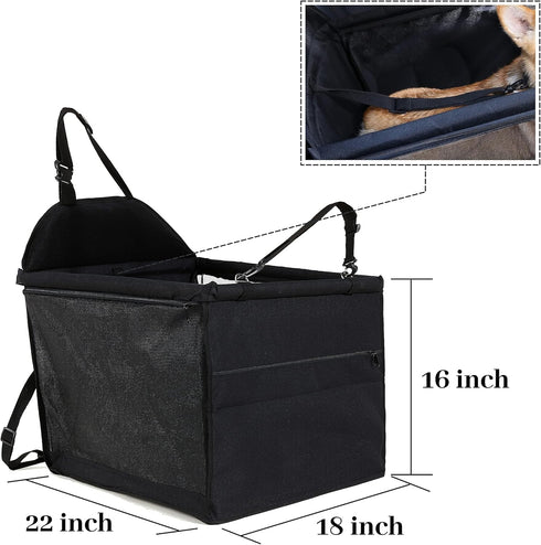 50 Lbs, Dog Car Seat for Medium Sized Dog, Booster Car Seat with Clip-On Safety Leash, Fits Both Front and Rear Seats