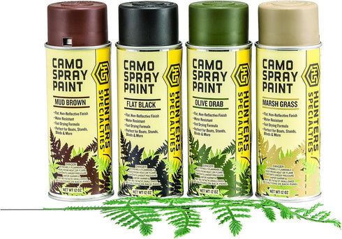Hunters Specialties Camo Spray Paint Kit with Leaf Stencil - Non-Reflective Finish