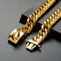 BAOBOTE Gold Chain Dog Collar, 19MM Cuban Link, Chew Proof Heavy Duty for Medium and Large Dogs (28")