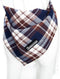 Soft Washable Plaid Bandanas for Dogs and Cats, Adjustable Triangle Bib Scarfs for Boy Girl Dogs (Brown&Blue)