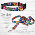 Lucky Love Dog Collars, Vivid Floral Design for Large Female Dogs, Blackbird, Large