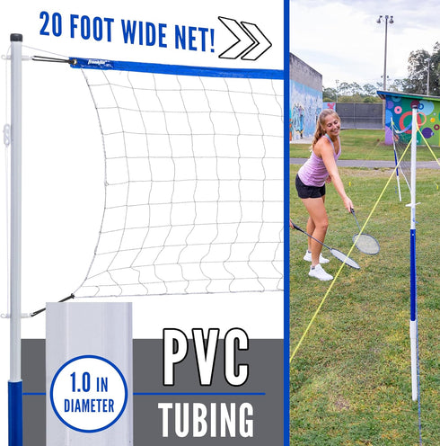 Sets Set Franklin Sports Volleyball + Badminton - Beach + Backyard Game - Volleyball, Pump, Badminton Rackets, Birdies