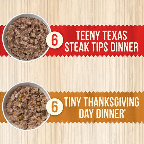 Merrick Lil’ Plates Grain Free Dinner Duos Soft Natural Wet Dog Food Variety Pack, Beef and Turkey - (1 Pack) 2.6 lb.