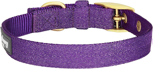Blueberry Pet Designer Adjustable Dog Collar - Mixed Metallic Thread in Dazzling Tinsel Purple for Small Breed