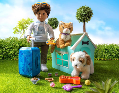 Our Generation 18" 3+ - Pet Carry Bag & Care Toy - Plush Tabby Cat Plush - Doll Accessory - Pretend Play - For Ages