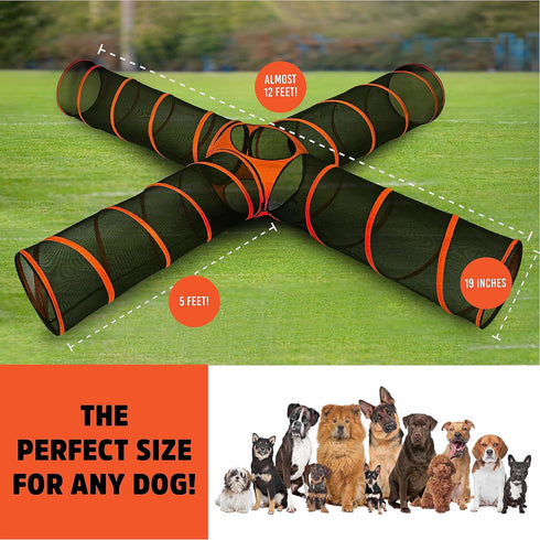 Hide N Side Kids Play Tunnels, Indoor Outdoor Crawl through Tunnel for Kids Dog Toddler Babies Children, Pop up Tunnel