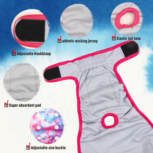 Female Dogs Diapers Belly Bands, Washable Reusable Female Doggy Wraps Panties for Doggie Puppy Pooping Potty Training