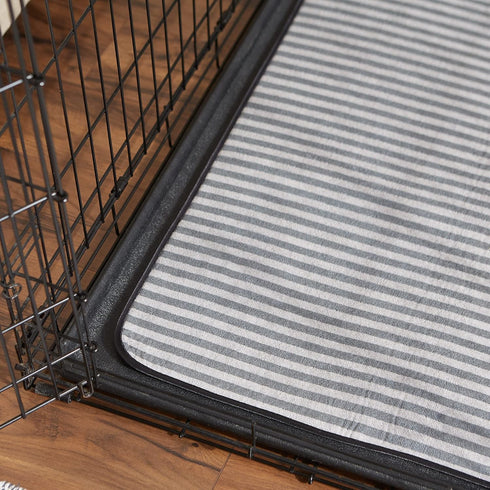 Bone Dry Striped Pet Cage Mat, X-Large, 25 x 39, Gray