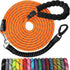 Long Dog Leash 50 FT | Heavy Duty Rope Leashes for Training | Swivel Lockable Hook, Reflective, Padded Handle, Orange