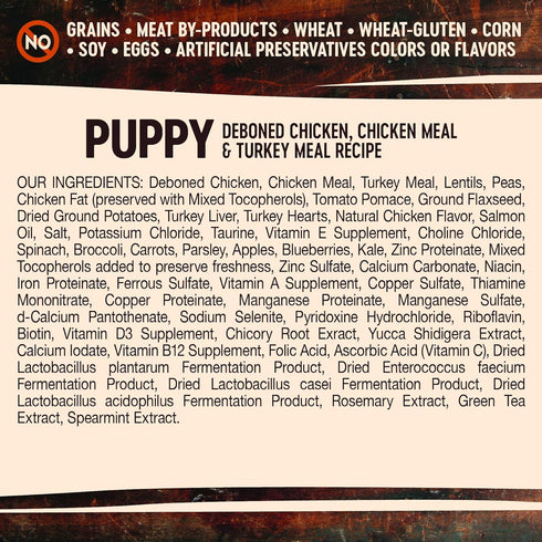 CORE RawRev Grain-Free Dry Puppy Food, Natural Ingredients, 4 lbs, Turkey, Made in USA