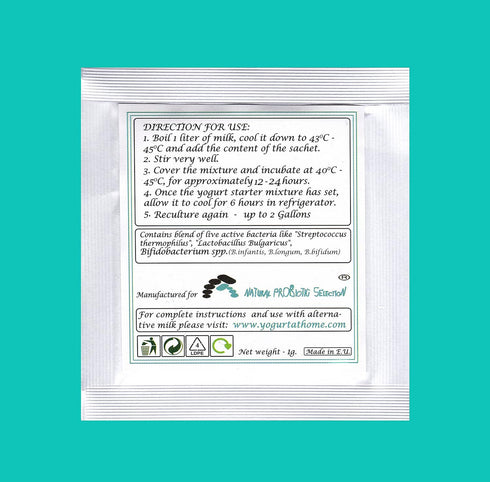 Pack 3 Yogurt Starter Cultures - of Freeze-dried Culture Sachets for Bifido Yogurt