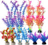 10 Pack Small Artificial Aquarium Plants, 4 Inch Approximate Height, Plastic Blue Fish Tank Decorations