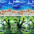 Beach Fish Aquarium Background Poster for 10-20 Gallon Tank, Double Sided Fish Tank Stickers
