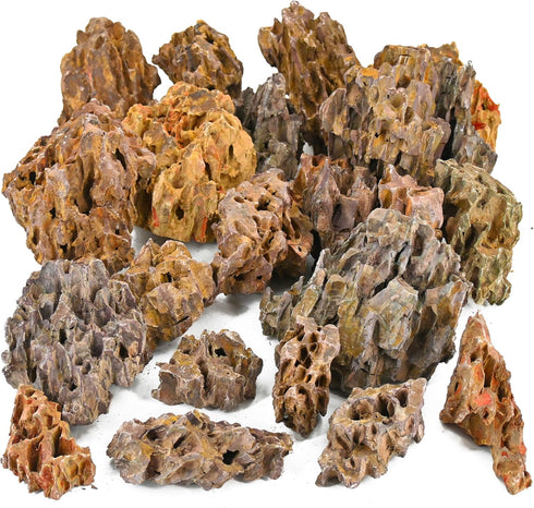 kecilke Natural Aquarium Rocks, 2-6 inches Dragon Stone for Aquariums and Tank Decoration, 10LB