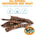 Pack 100% 3.5oz Approved Beef Heart for Dogs - Dehydrated Beef Jerky Dog Treats - Single Ingredient Treat for Training
