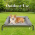 Cooling Elevated Dog Bed with Pillows - Portable Washable Raised Dog Cot with Chew Proof Mesh, Medium, Gray