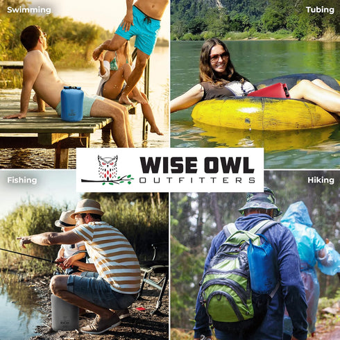Wise Owl Outfitters Waterproof Dry Bag Carrier Case - Fully Submersible 1pk or 3pk, Ultra Lightweight Airtight Bags