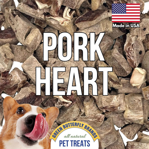 Freeze Dried Pork Heart Dog Treats - All Natural Freeze-Dried Raw Snacks for Dogs and Cats, High Protein