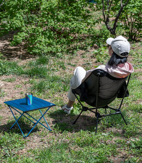 iClimb Ultralight Compact Folding Beach Chair - Anti-Sinking Large Feet and Back Support Webbing (Yellow - Square Frame)