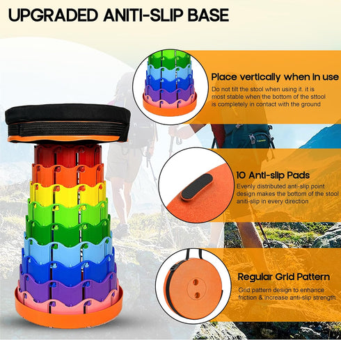 350lbs (1, Upgraded Portable Folding Stool with Seat Cushion and Nylon Bag Adjustable Stool with Load Capacity