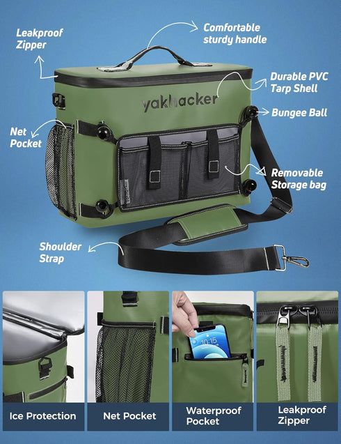 Waterproof Kayak Cooler Bag, Portable Ice Chest for Kayaking, Travel, Lunch, Beaches & Trips, Lawn-Chair Style Seats