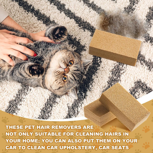RimCereal 6.26 3.28 1.89 Inch(Khaki,2 Pack) Pet Hair Remover Sponge Cat and Dog Hair Sponge Rubber Pet Fur Lifter