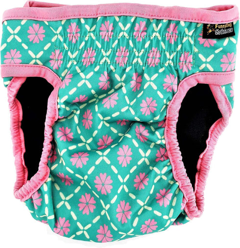Pack 3 4 16" 20", of Female Dog Diapers with - Layers of Absorbent Pads Cat Panties Waterproof Leak Proof Washable (M: