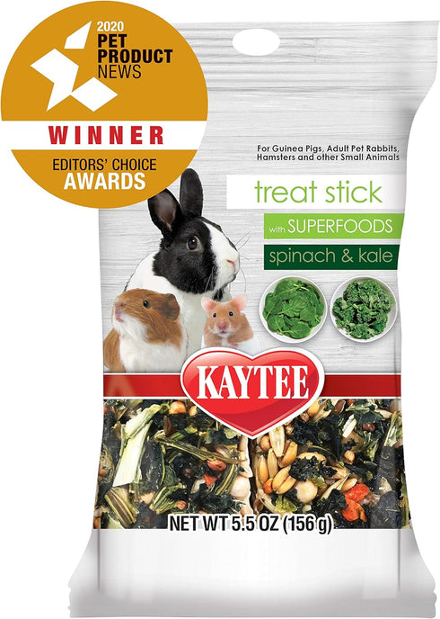 Kaytee Small Animal Treat Stick, Superfoods Spinach & Kale, 5.5 oz