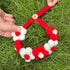 Handmade Dog Costume - Red and White Floral Design Wedding and Birthday Bandana, Cute Collars for Medium Small Cats