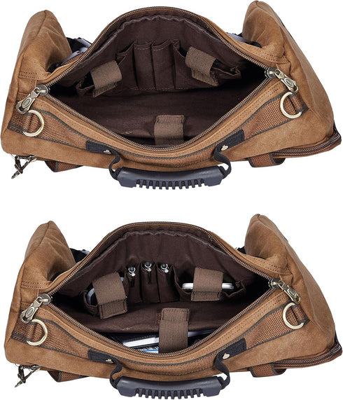 KAUKKO Outdoor Travel Men Backpack, Hiking Camping Canvas Rucksack, Canvas Khaki