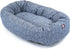 Majestic Pet 24 Inch Bagel Calming Dog Bed, Washable Round Bed with Spine Support, Fluffy Donut Design, Blue