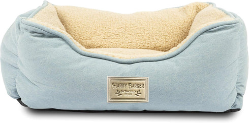 Harry Barker Blue Chambray Cozy Sherpa Bed, Small