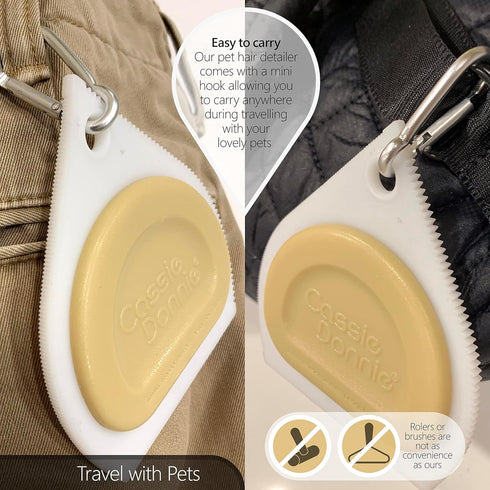 Pet Hair Remover for Car Detailing Supplies, Carpet Dog Hair Remover for Car Interior (White)