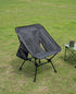 iClimb Ultralight Compact Camping Folding Beach Chair with Anti-Sinking Large Feet and Back Support Webbing (Black