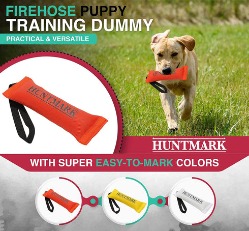 Firehose Puppy Training Dummy 9.5” x 2.5” - Durable Training Bumper for Waterfowl Sporting Dogs