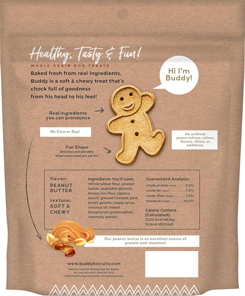 Buddy Biscuits 8 oz Bag of Softies Soft & Chewy Dog Treats, Made with Peanut Butter