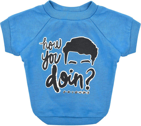 How You Doin' Dog T-Shirt in Blue | Soft, Machine Washable Sweatshirt, Lightweight & Semi-Stretch | X-Large Size