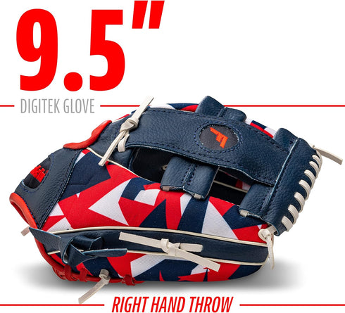 Franklin Sports Kids RTP Youth Baseball + Tball Glove for Boys + Girls