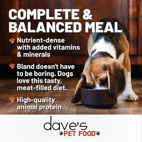 Dave's Pet Food Wet Dog Food (Beef & Rice) - Made in USA, Naturally Healthy, 13.2 oz Cans, Case of 12