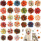 Sanwuta 30 Pcs Fall Dog Collar Flowers, Thanksgiving Pet Bow Ties Holiday Accessories for Small Medium Large Dogs