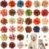 Sanwuta 30 Pcs Fall Dog Collar Flowers, Thanksgiving Pet Bow Ties Holiday Accessories for Small Medium Large Dogs