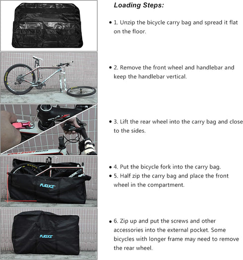 HUNTVP Bike Travel Bag - Bicycle Transport Carrying Case for 26-29inch Folding Bike