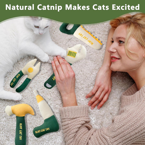 5 Pack Catnip Toys for Cats, Chew Resistant Cat Toys with Natural Catnip, Interactive Funny Shape Kitten Kicher, Soft
