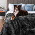 PetAmi Waterproof Dog Blanket - Queen Size Calming Pet Blanket, Sherpa Faux Fur, Soft Fluffy XL, 90x90 Tie-Dye Black