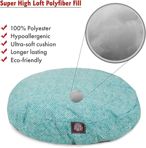Majestic Pet Teal Native Small Round Indoor Outdoor Pet Dog Bed - Removable Washable Cover