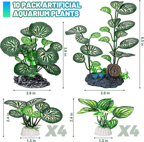 MyLifeUNIT 10 Pack Silk Aquarium Plants for Betta Fish Tank Decor