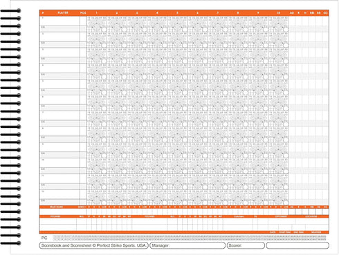 Perfect Strike Baseball Scorebook with Rules and Scoring Instructions, Heavy Duty for Youth or Adult Baseball and