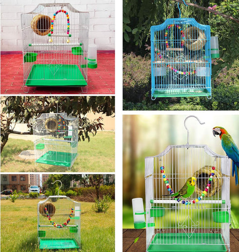 Lamoutor 4Pcs Plastic Bird Water Feeder Drinker Clip for Parrots Budgie Cockatiel Lovebirds