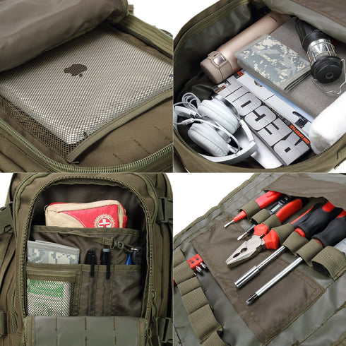 Greencity 3 Day Tactical Backpack, Large Capacity Army Molle Bag for Hunting