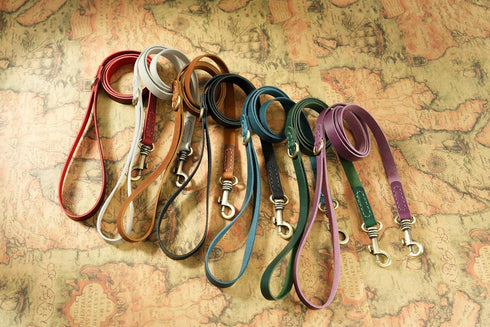 Genuine Leather Dog Leash - Soft Touch Rustic Leather, Vintage Style, Secure Grip for Small Dogs, Training Leash